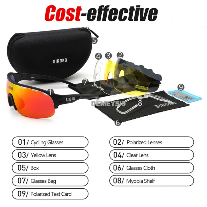 "Outdoor Sports Polarized Cycling Sunglasses with UV400 Protection - 4 Lens Options"