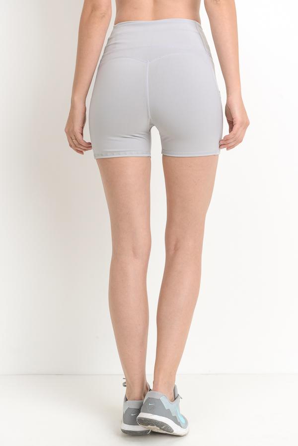 High Waist Shorts with Pockets - Ice Gray - Craze Trends