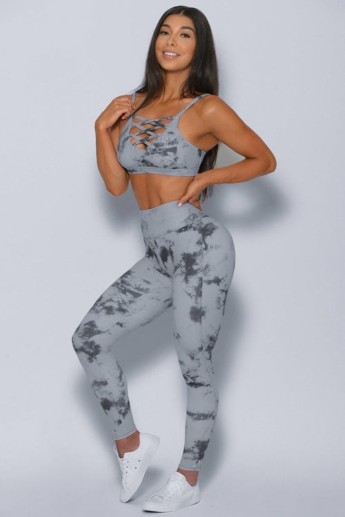 Tie-dye Crisscross Sport Bra and Leggings Set