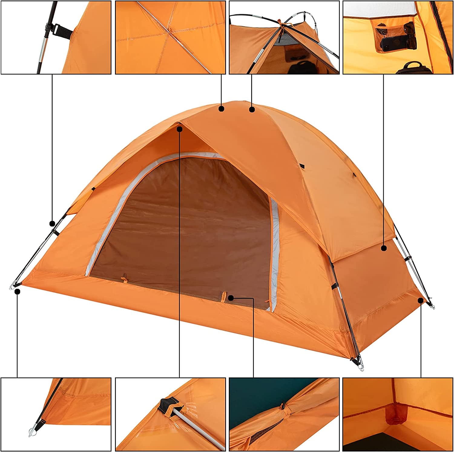 Camping Tent for 2 Person, 4 Person, 6 Person - Waterproof Two Person Tents for Camping, Small Easy up Tent for Family, Outdoor, Kids, Scouts in All Weather and All Season by