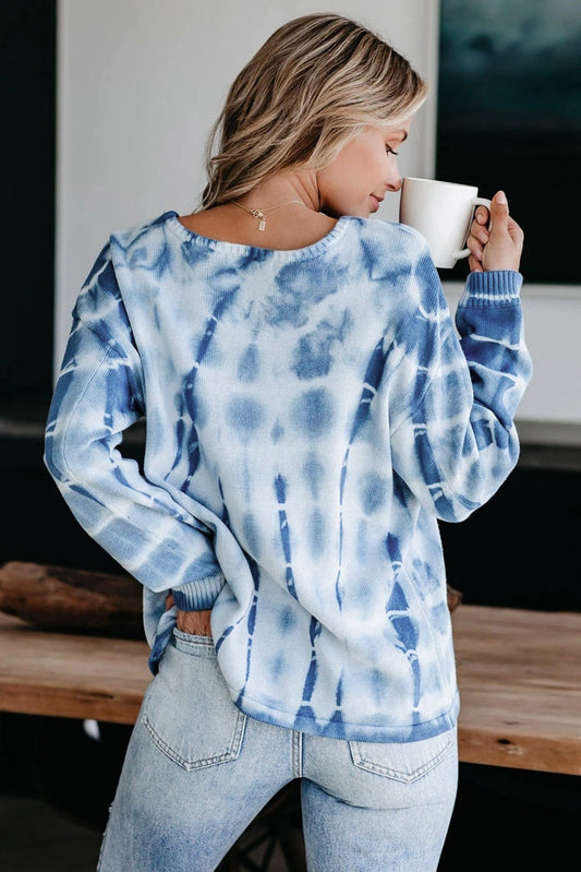 Tie-dye Print Knit Sweater