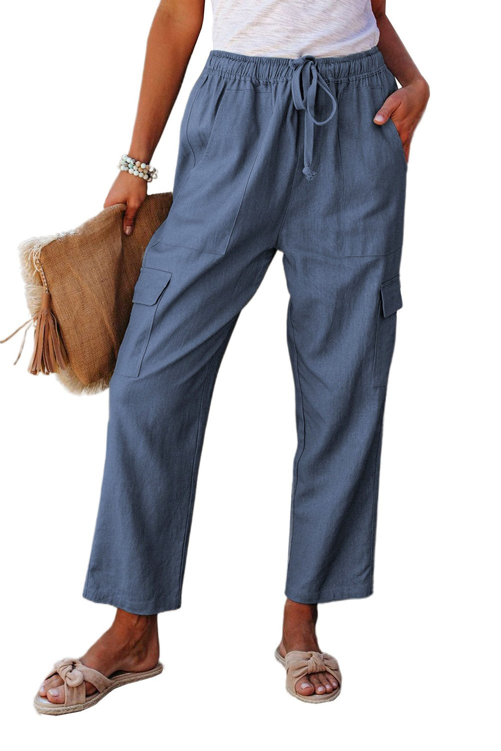 Driven Linen Blend Pocketed Cargo Pants