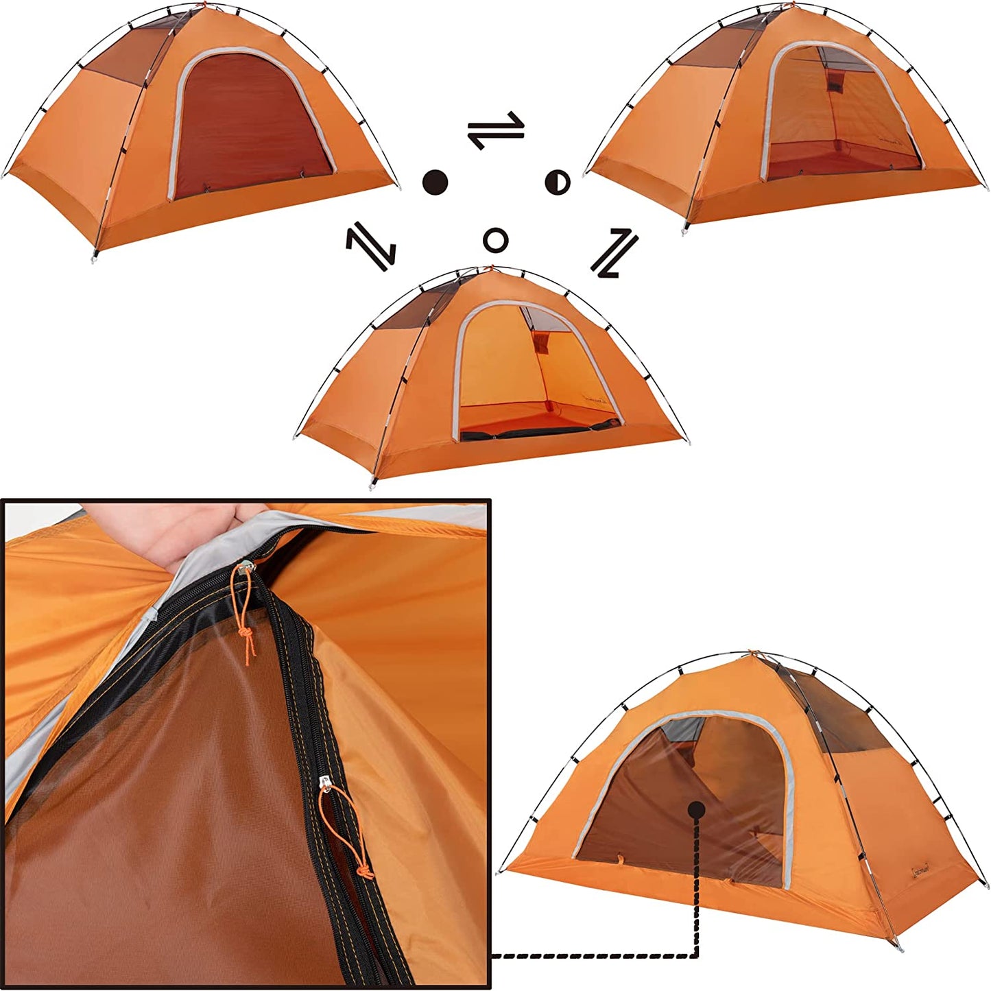 Camping Tent for 2 Person, 4 Person, 6 Person - Waterproof Two Person Tents for Camping, Small Easy up Tent for Family, Outdoor, Kids, Scouts in All Weather and All Season by