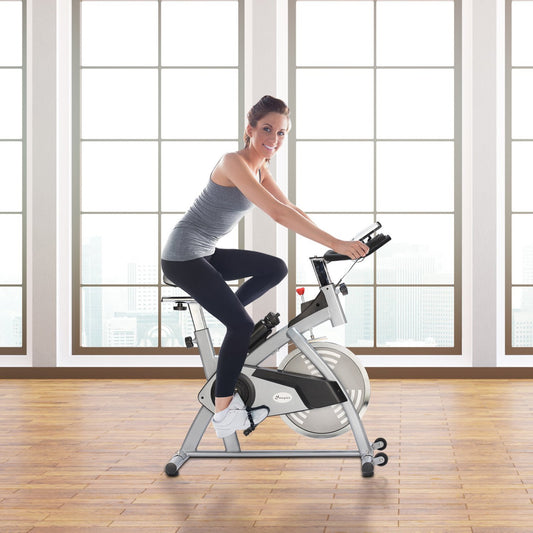 Soozier Adjustable Upright Exercise Bike Cycling Trainer Home Gym - Craze Trends