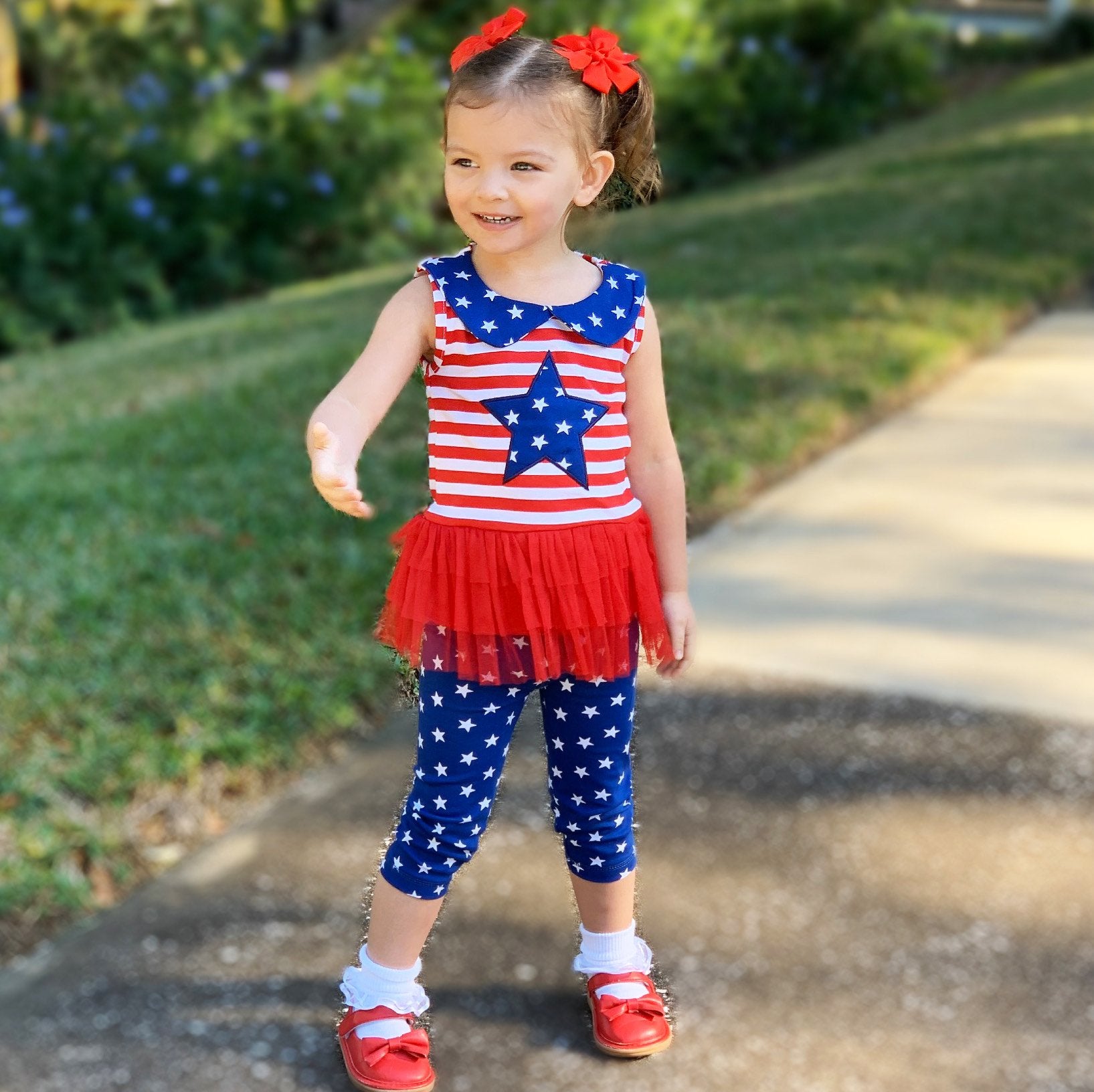 Big Little Girls' 4th of July Red White & - Craze Trends