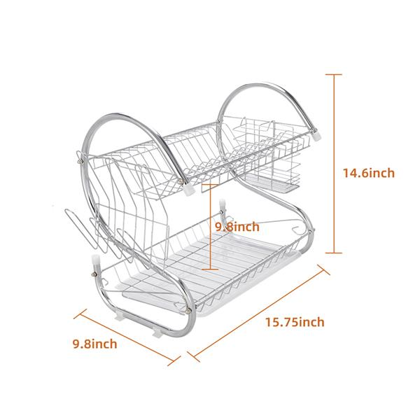 2 Layers Dish Organizer Storage Bowls Shelf for Home - Craze Trends