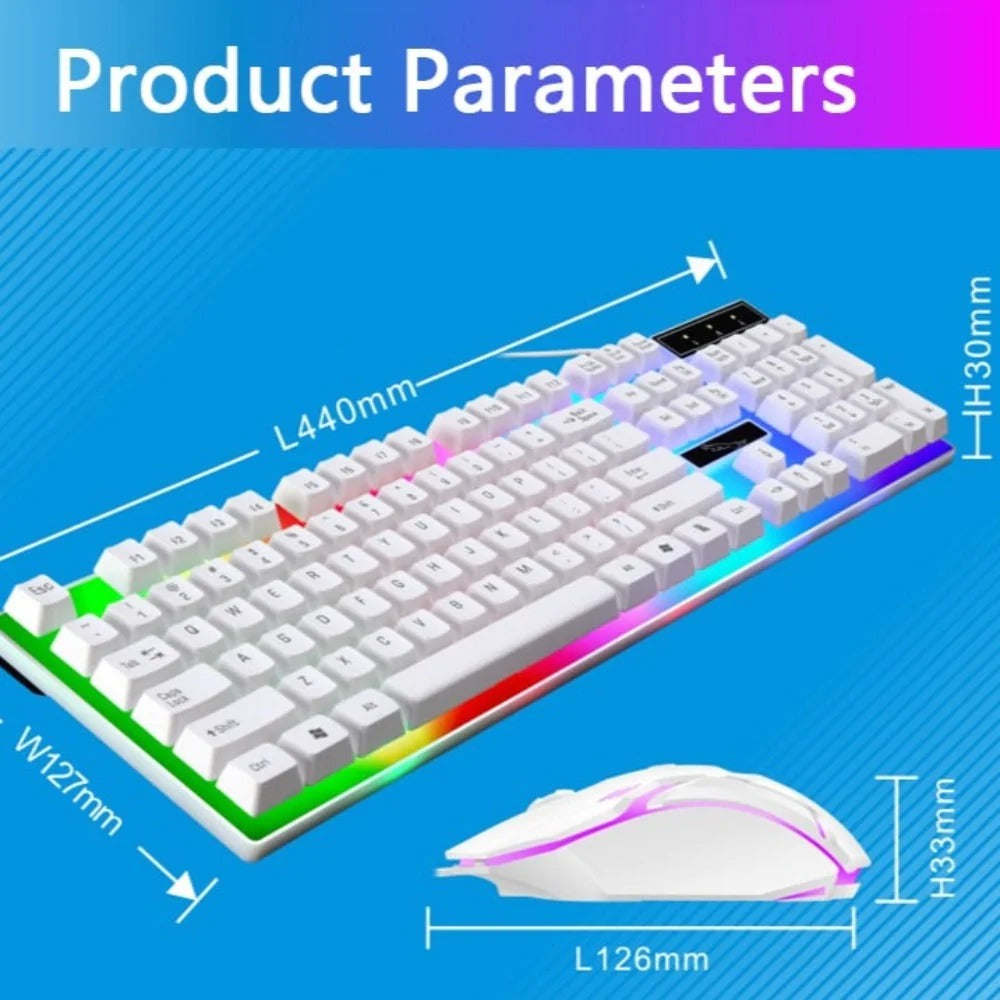 Ninja Dragons White Knight Gaming Keyboard and Mouse Set - Craze Trends