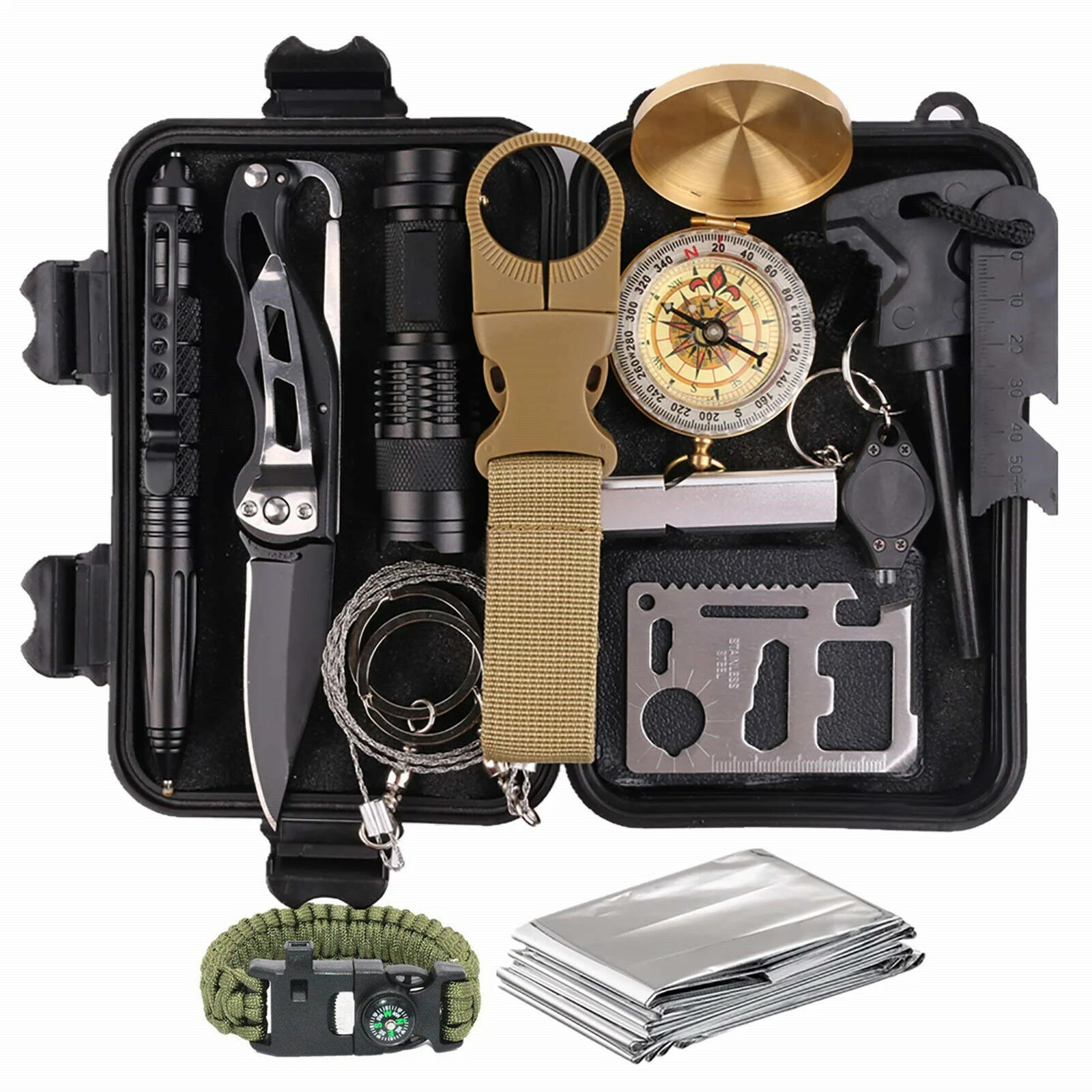 14 in 1 Outdoor Emergency Survival Gear Kit Camping Tactical Tools - Craze Trends