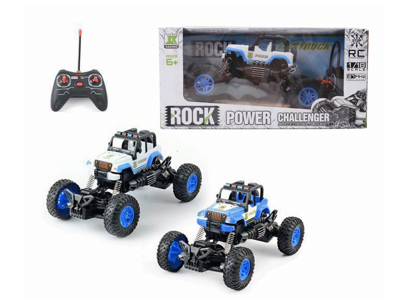 27MHZ 4CH Remote Control Police Crawler With Lights 1/18 Scale - Craze Trends