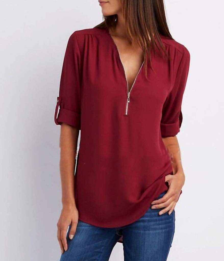 Womens V Neck Blouse - Craze Trends