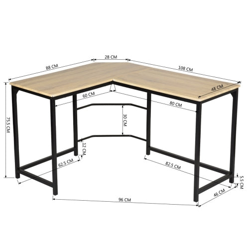 L Shaped Computer Desk PC Laptop Table Wood Workstation Furniture - Craze Trends