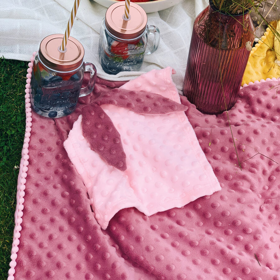 2in1 Blanket with sewn-up Baby Comforter, dusty rose - Craze Trends