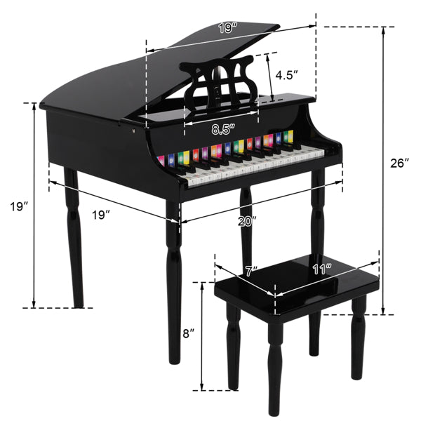 Wooden Toys 30-key Children's Wooden Piano with Music Stand - Craze Trends