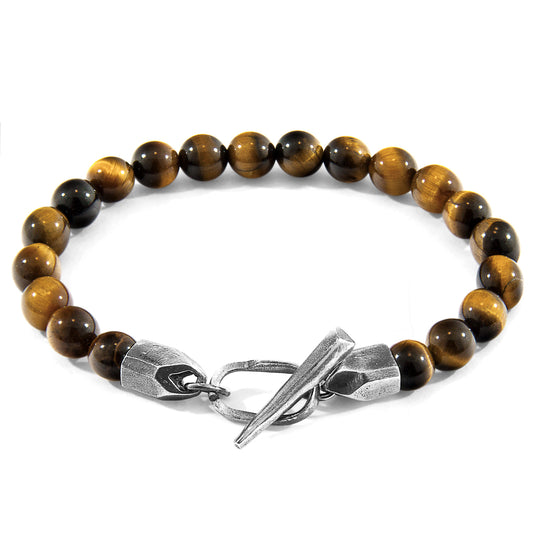 Brown Tigers Eye Tinago Silver and Stone Beaded Bracelet - Craze Trends