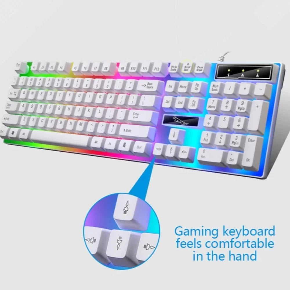 Ninja Dragons White Knight Gaming Keyboard and Mouse Set - Craze Trends