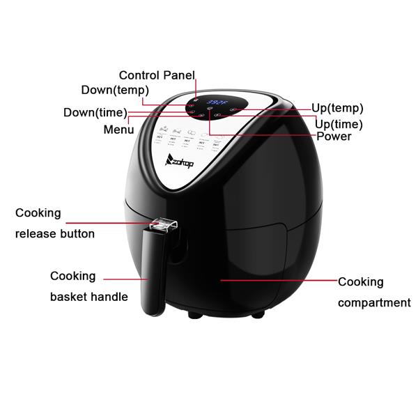 120V 1800W 5.3 L Air Fryer Computer Model