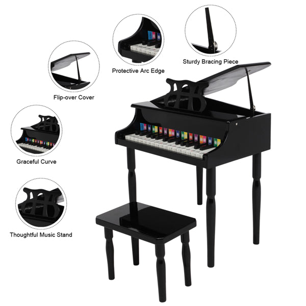 Wooden Toys 30-key Children's Wooden Piano with Music Stand - Craze Trends