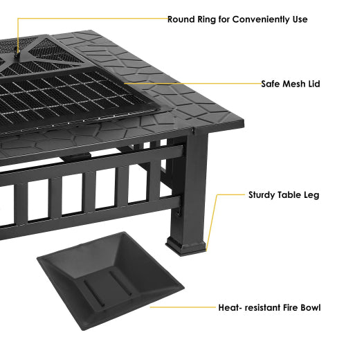 Upland Charcoal Fire Pit Ice Pit Outdoor Fire Pit with Cover