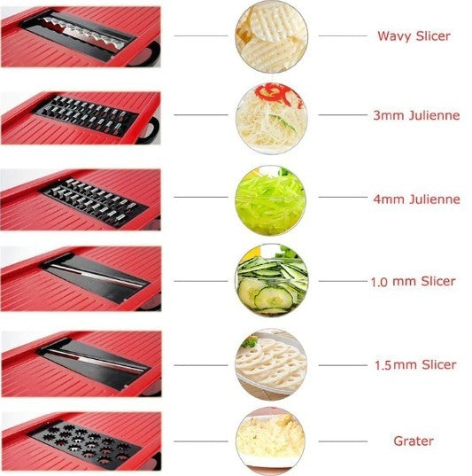 Stainless Steel 6 Blades Vegetable Slicer - Craze Trends