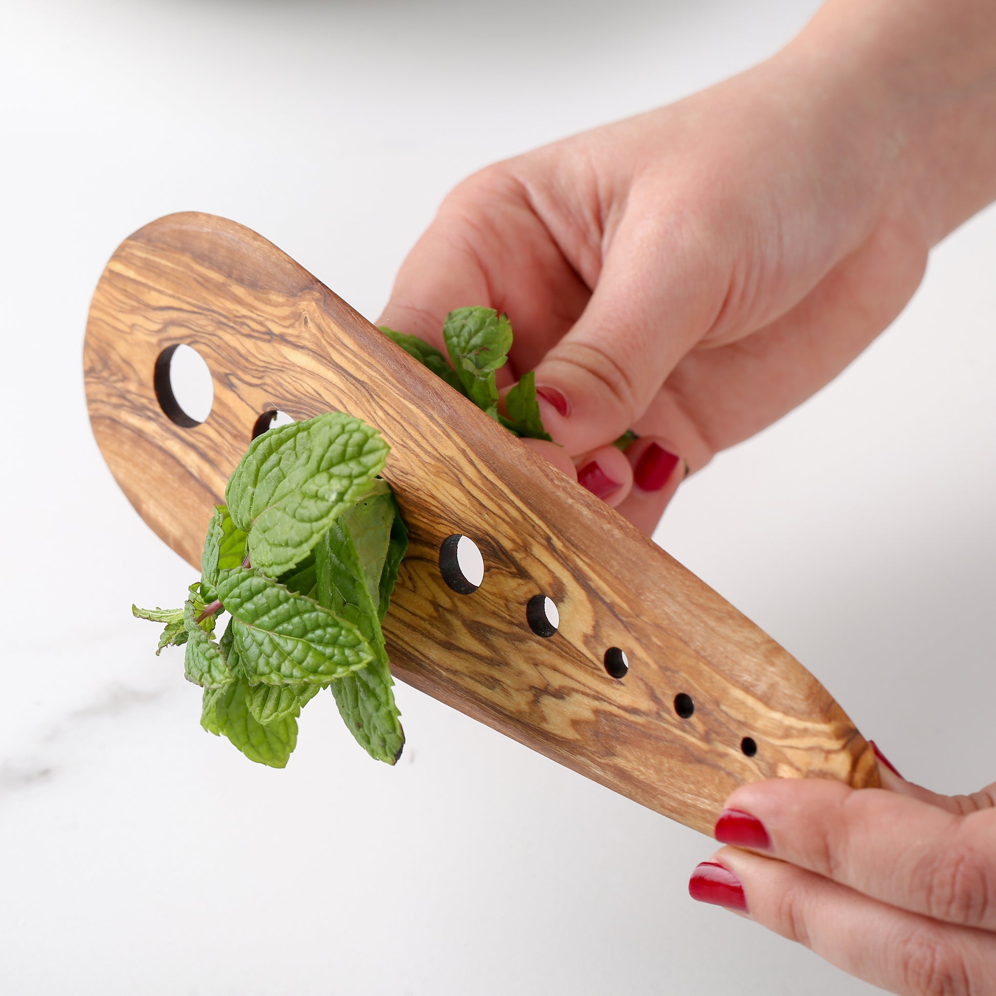 Handmade Olive Wood Herb Stripper | Eco-Friendly Cooking Accessory - Craze Trends