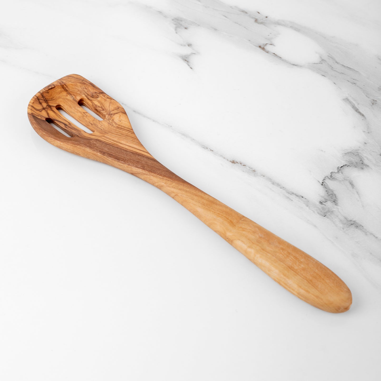 11.8" (30cm) Olive Wood Slotted Spatula, Handmade - Craze Trends