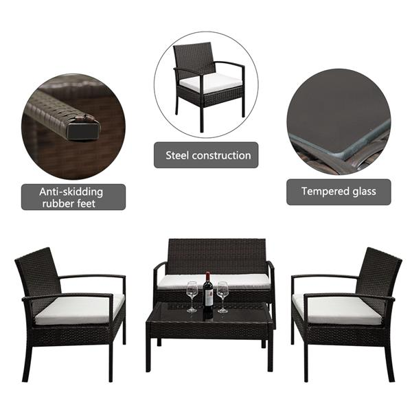 4PCS Rattan Patio Furniture Set - Craze Trends