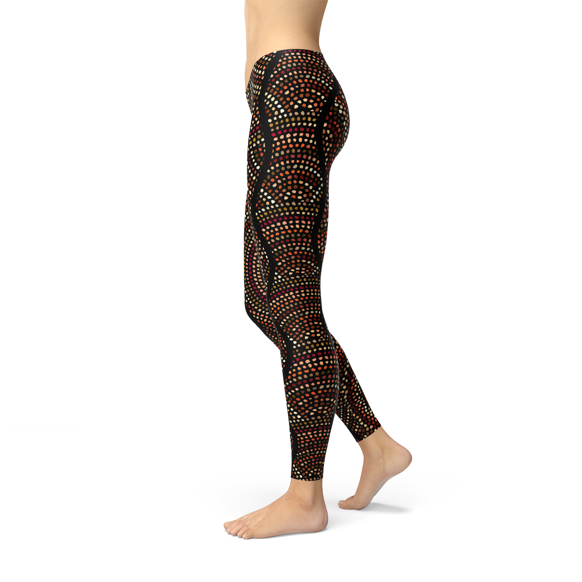 Womens Polka Dots Aboriginal Artwork Leggings (V2) - Craze Trends