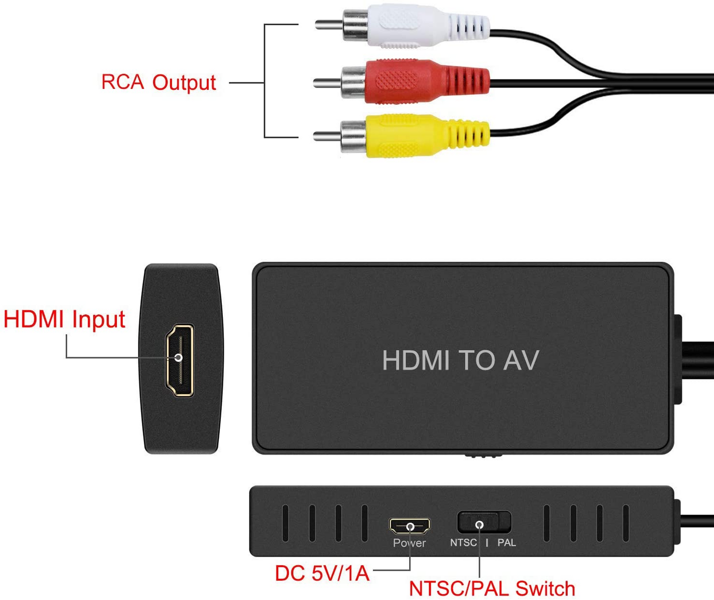 HDMI to AV Converter HDMI to Video Audio Adapter - Craze Trends