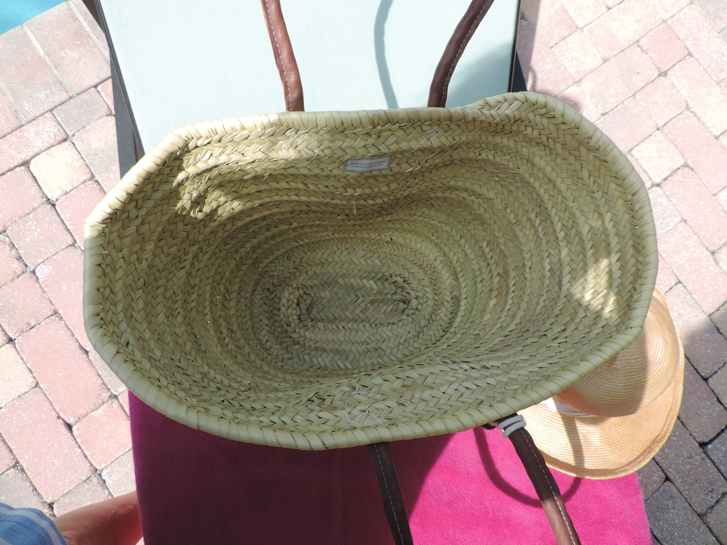 Straw Bag with Two Tone Rustic Design