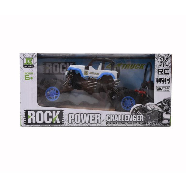 27MHZ 4CH Remote Control Police Crawler With Lights 1/18 Scale - Craze Trends