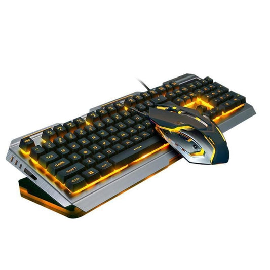 Ninja Dragons Tungsten Gold Metal Frame Gaming Keyboard and Mouse Set - Craze Trends