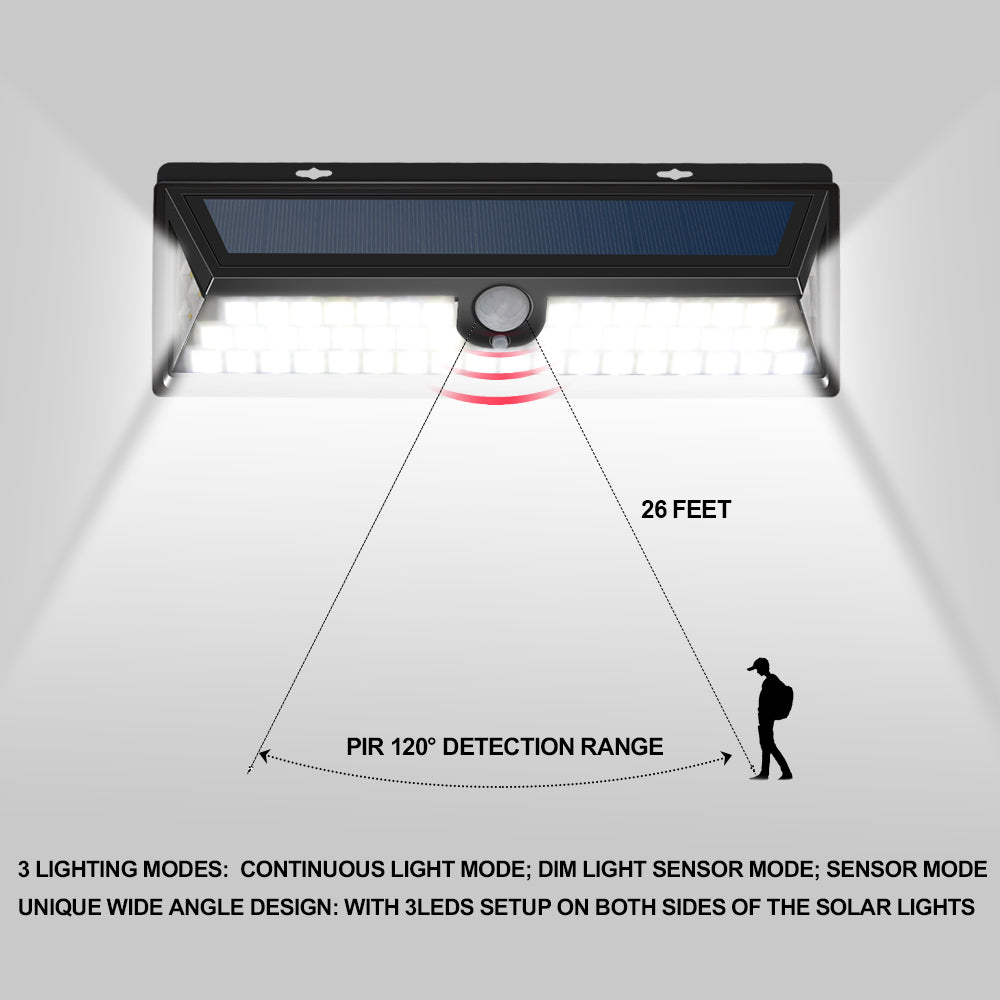 Solar Power Infrared PIR Motion Sensor Wall Lamp