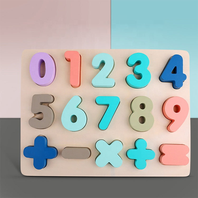 Wooden Puzzle Toy Game - English Letters ABC Numbers Learning for Kids - Craze Trends