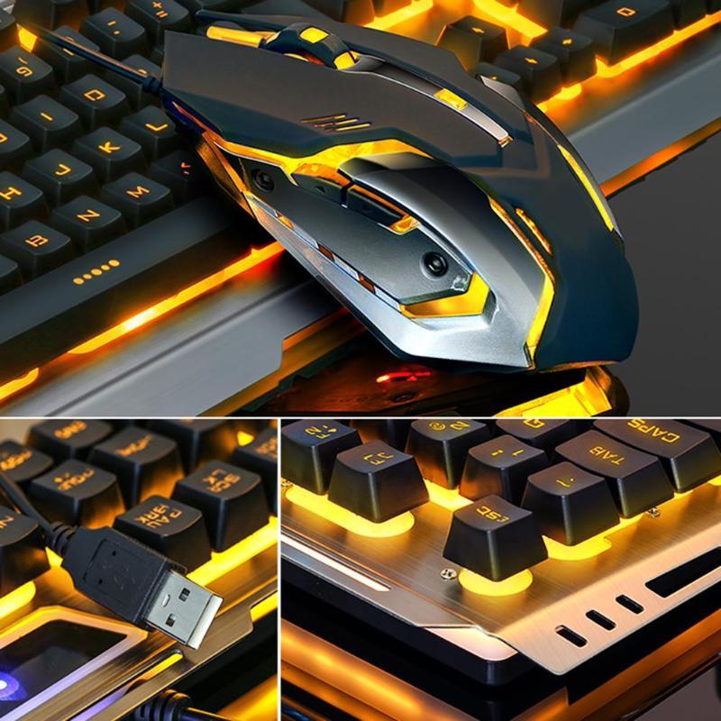 Ninja Dragons Tungsten Gold Metal Frame Gaming Keyboard and Mouse Set - Craze Trends