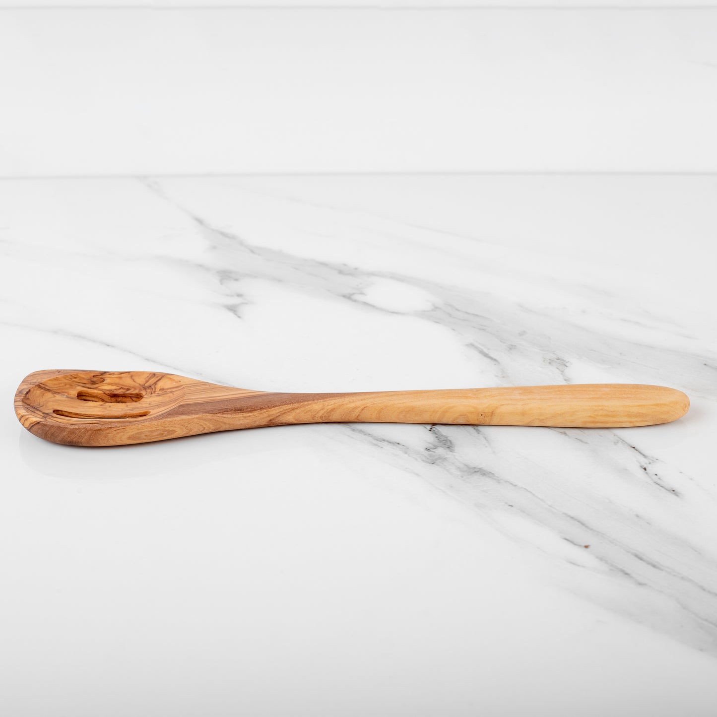 11.8" (30cm) Olive Wood Slotted Spatula, Handmade - Craze Trends