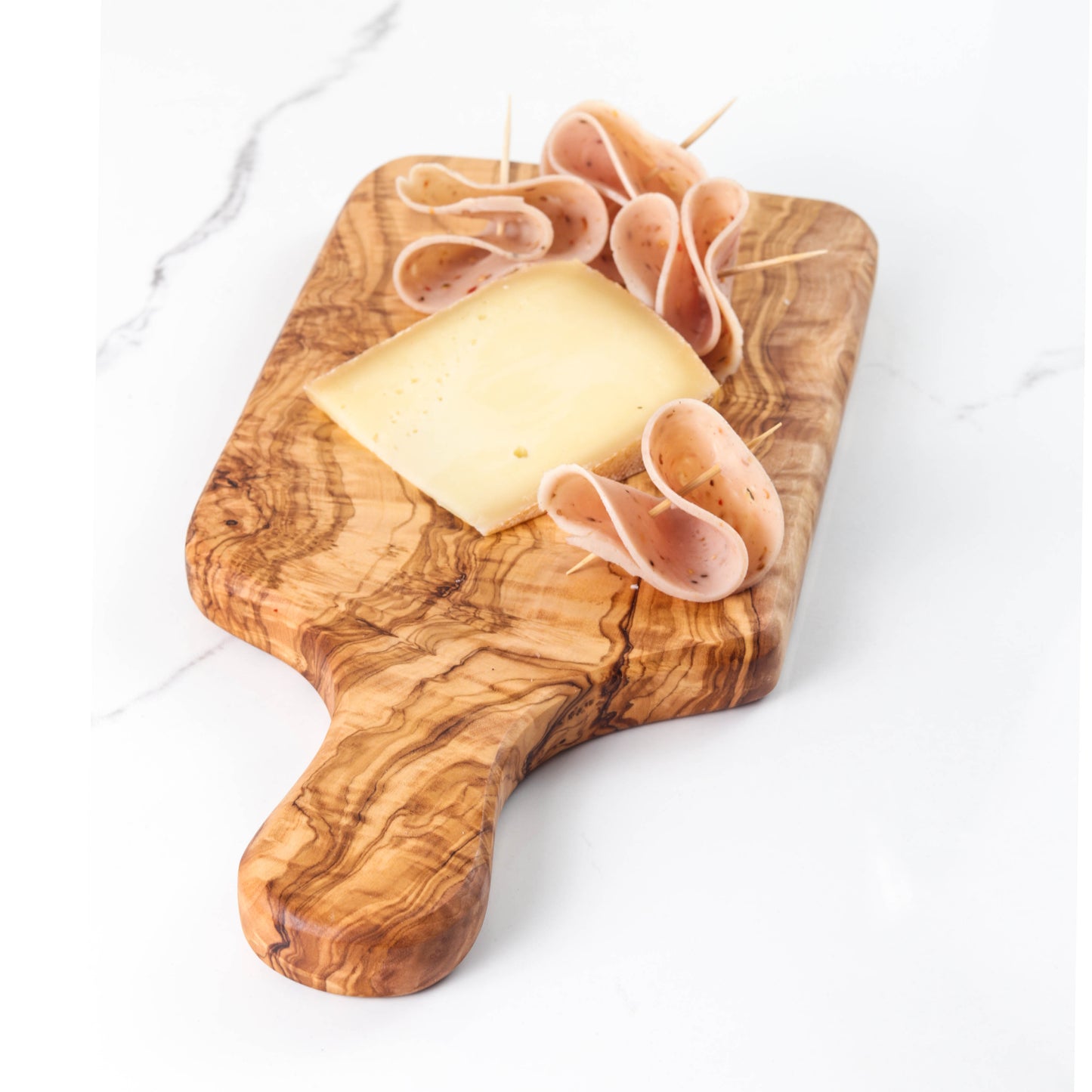 Olive Wood Rectangular Cutting Board with Handle, Handmade - Craze Trends