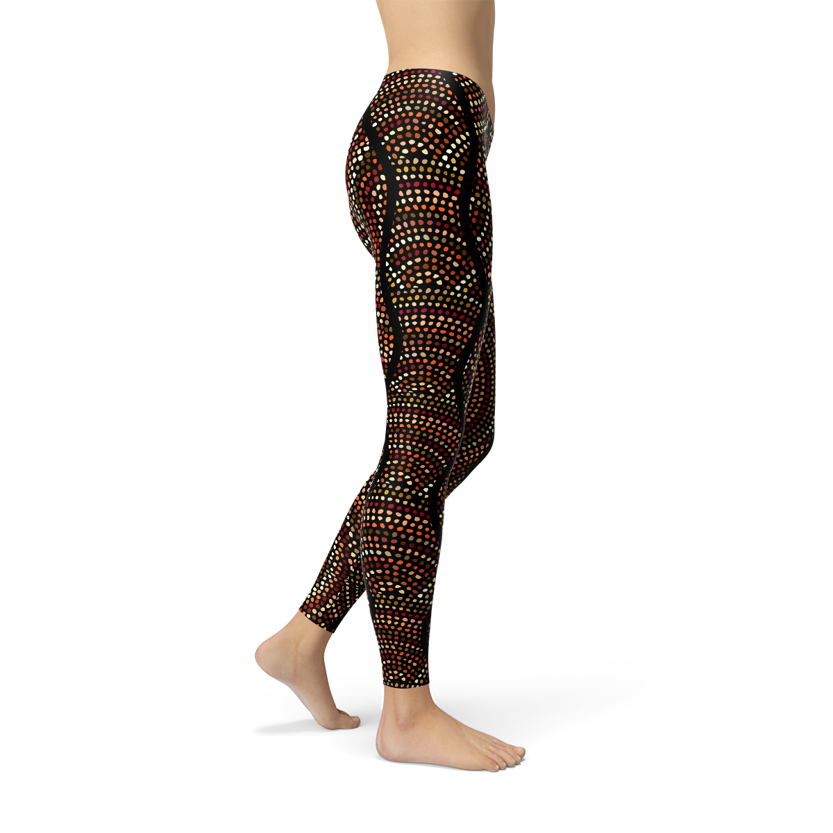 Womens Polka Dots Aboriginal Artwork Leggings (V2) - Craze Trends