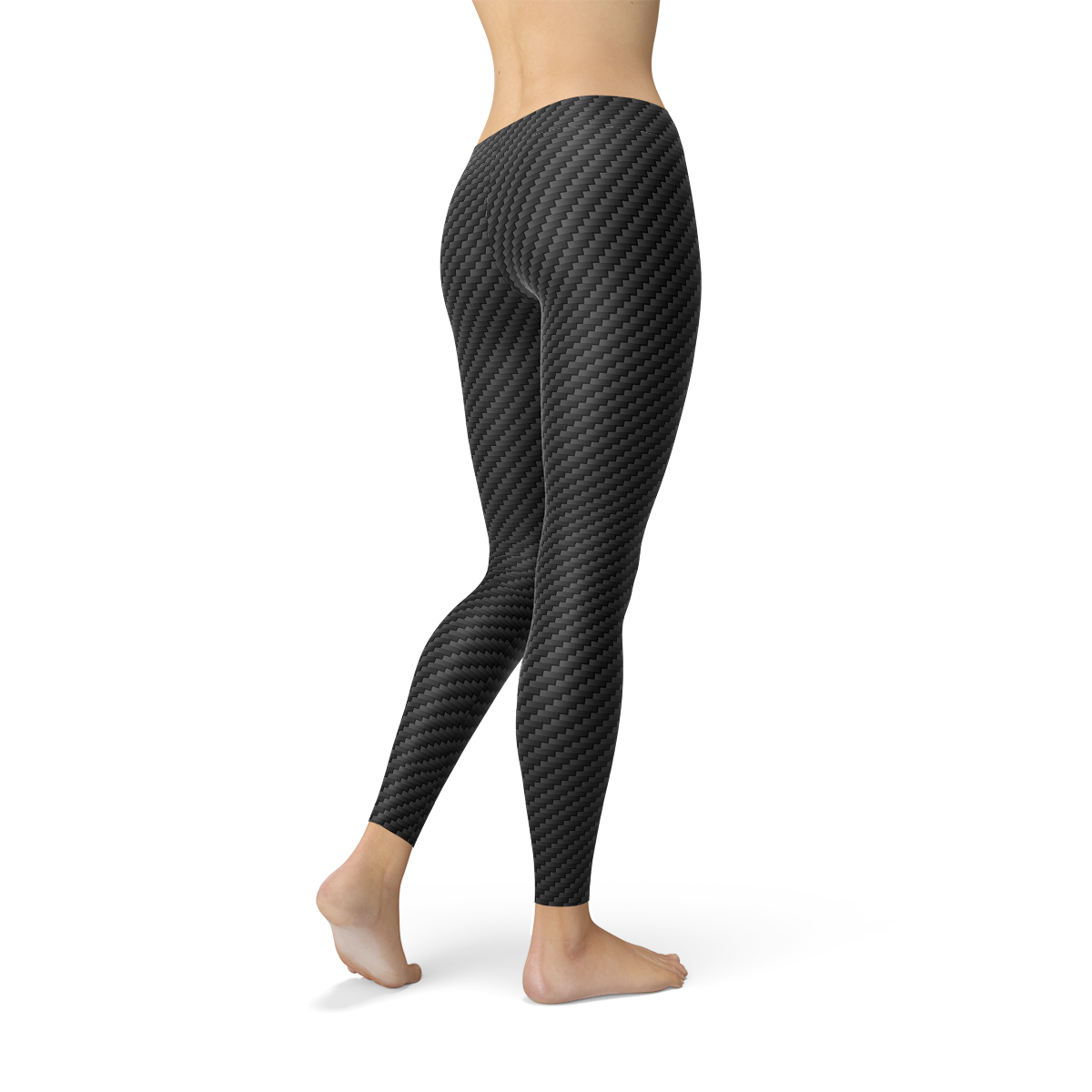 Womens Black Carbon Fiber Leggings - Craze Trends