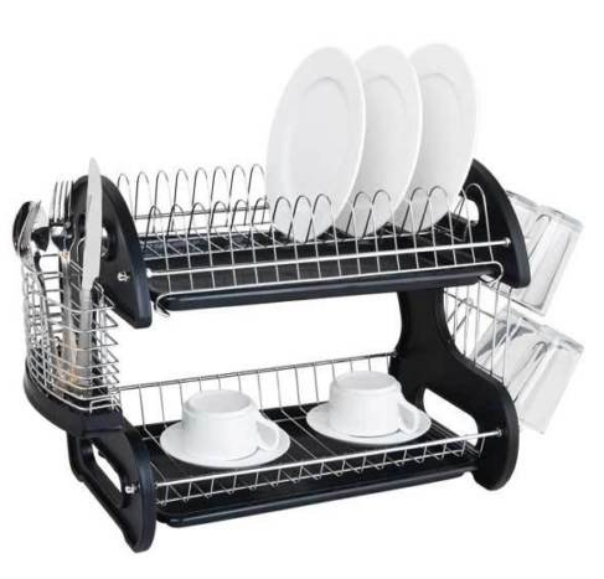 Kitchen Rack Organizer Dual Layers Bowls Shelf - Craze Trends