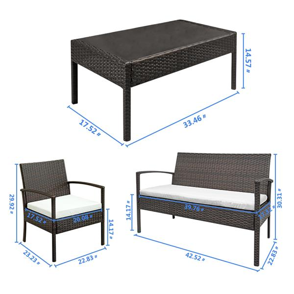 4PCS Rattan Patio Furniture Set - Craze Trends