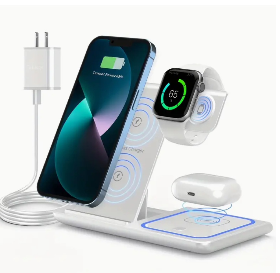 Foldable 3 In 1 Fast 15w QI Wireless Charging Station - Craze Trends