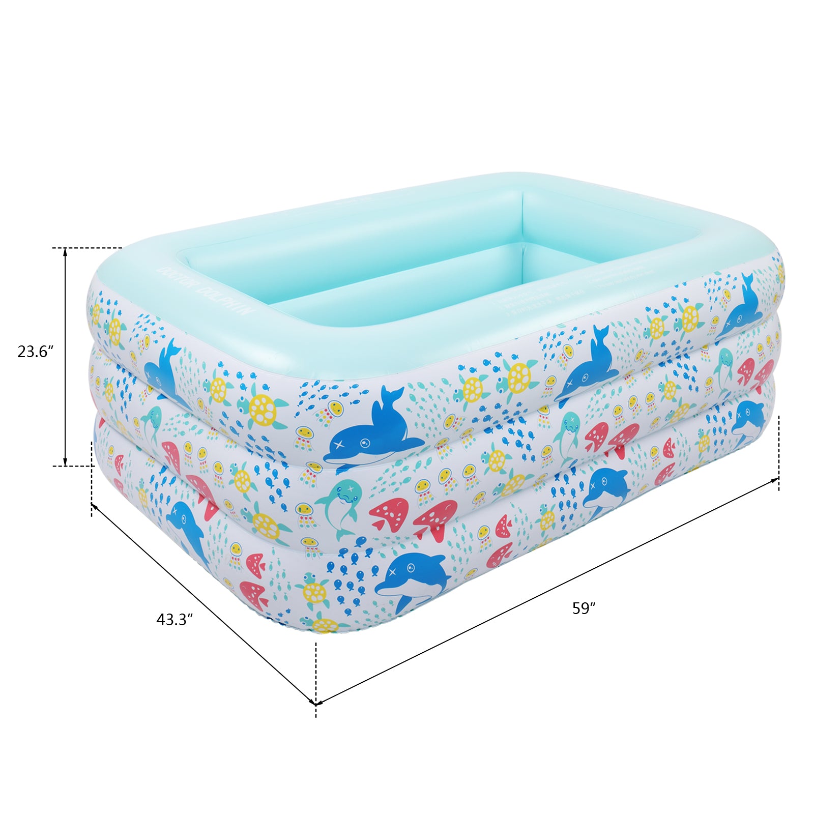 59" X 43.3" X 23.6" Inflatable Swim Pool for Kids - Craze Trends