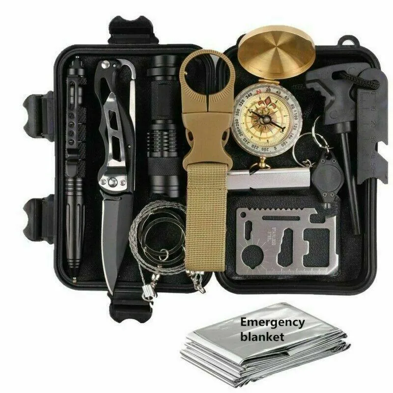 14 in 1 Outdoor Emergency Survival Gear Kit Camping Tactical Tools - Craze Trends