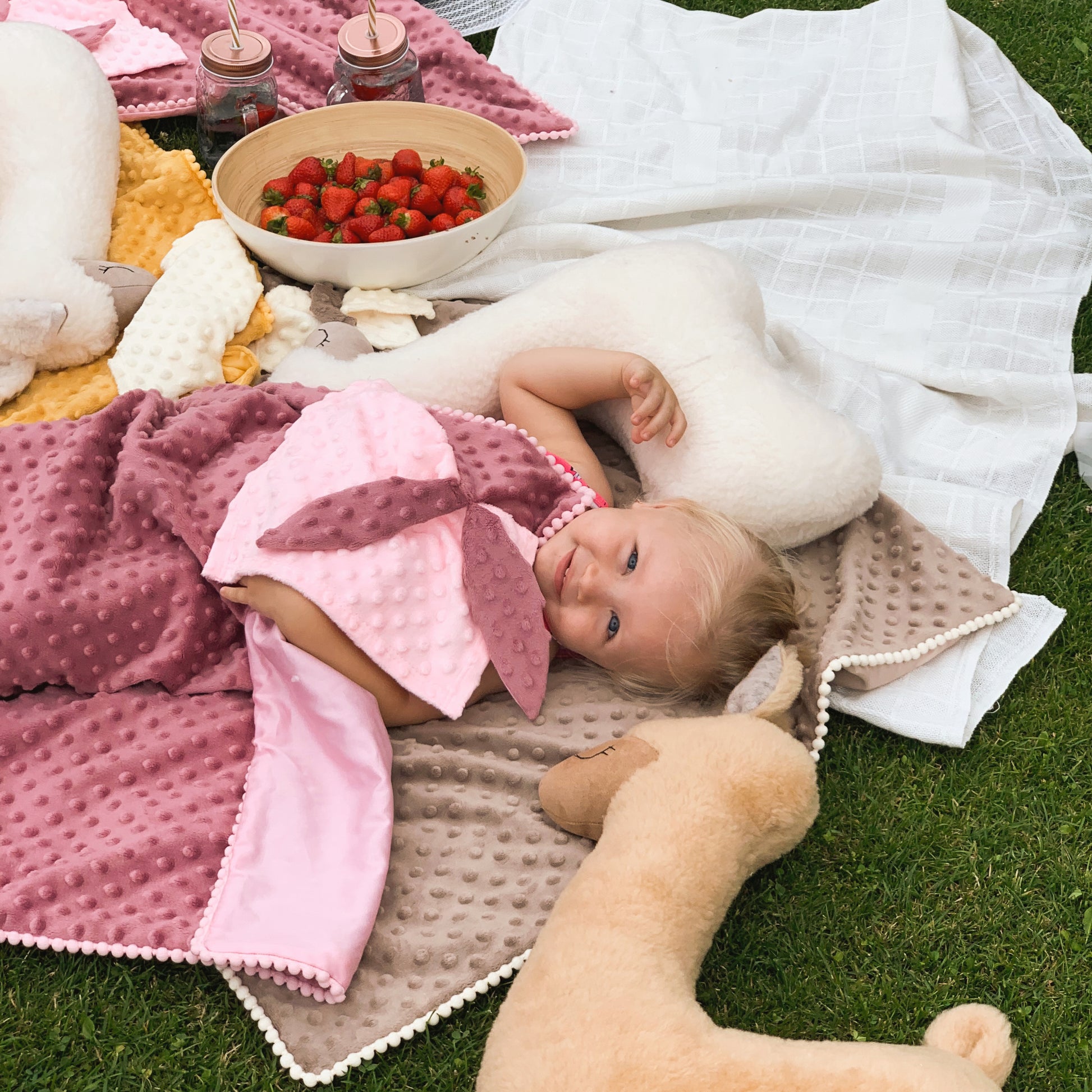 2in1 Blanket with sewn-up Baby Comforter, dusty rose - Craze Trends