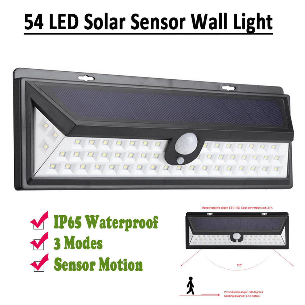 Solar Power Infrared PIR Motion Sensor Wall Lamp