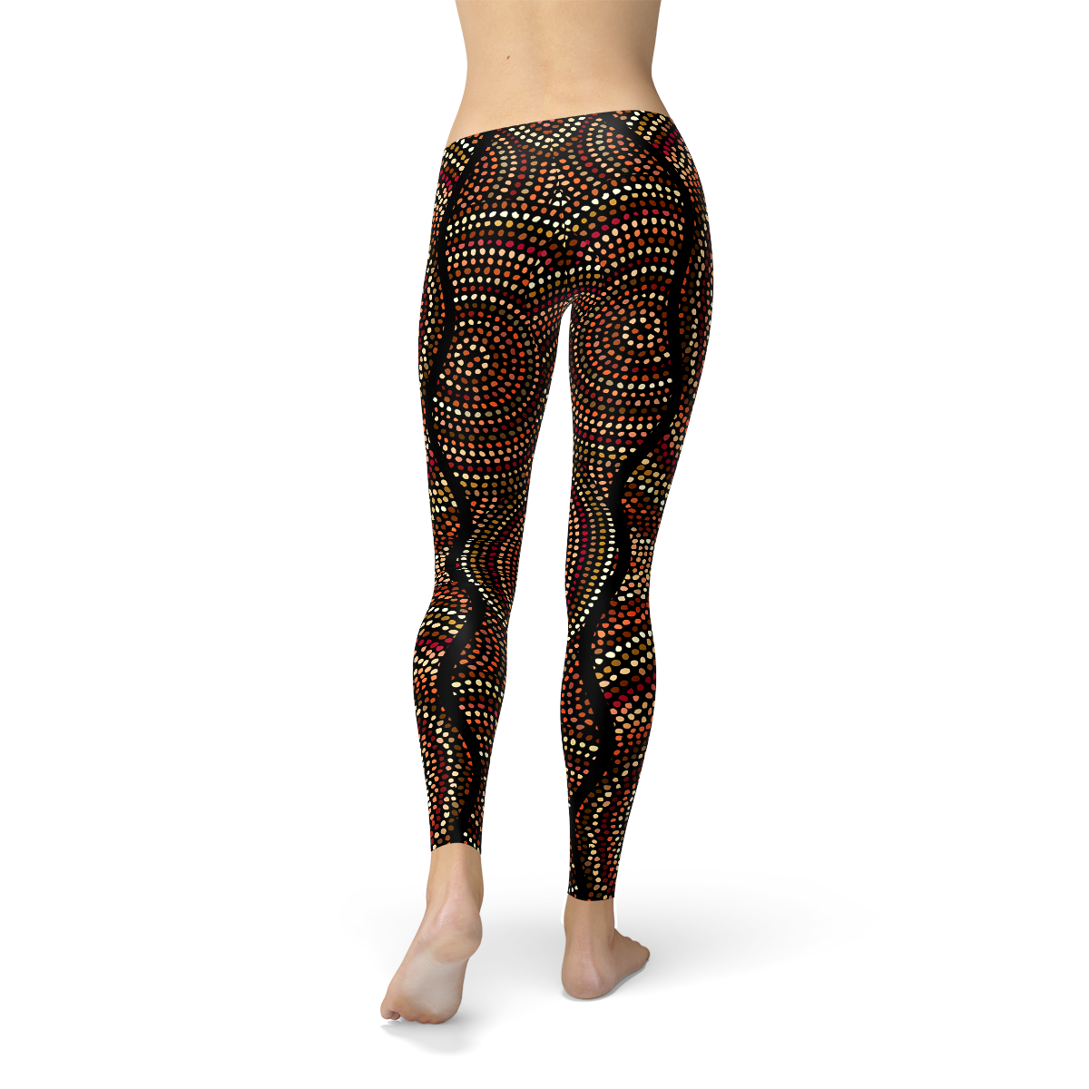 Womens Polka Dots Aboriginal Artwork Leggings (V2) - Craze Trends