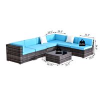 Outsunny 7 Piece Rattan Sofa Set Outdoor Furniture Patio Set - Craze Trends