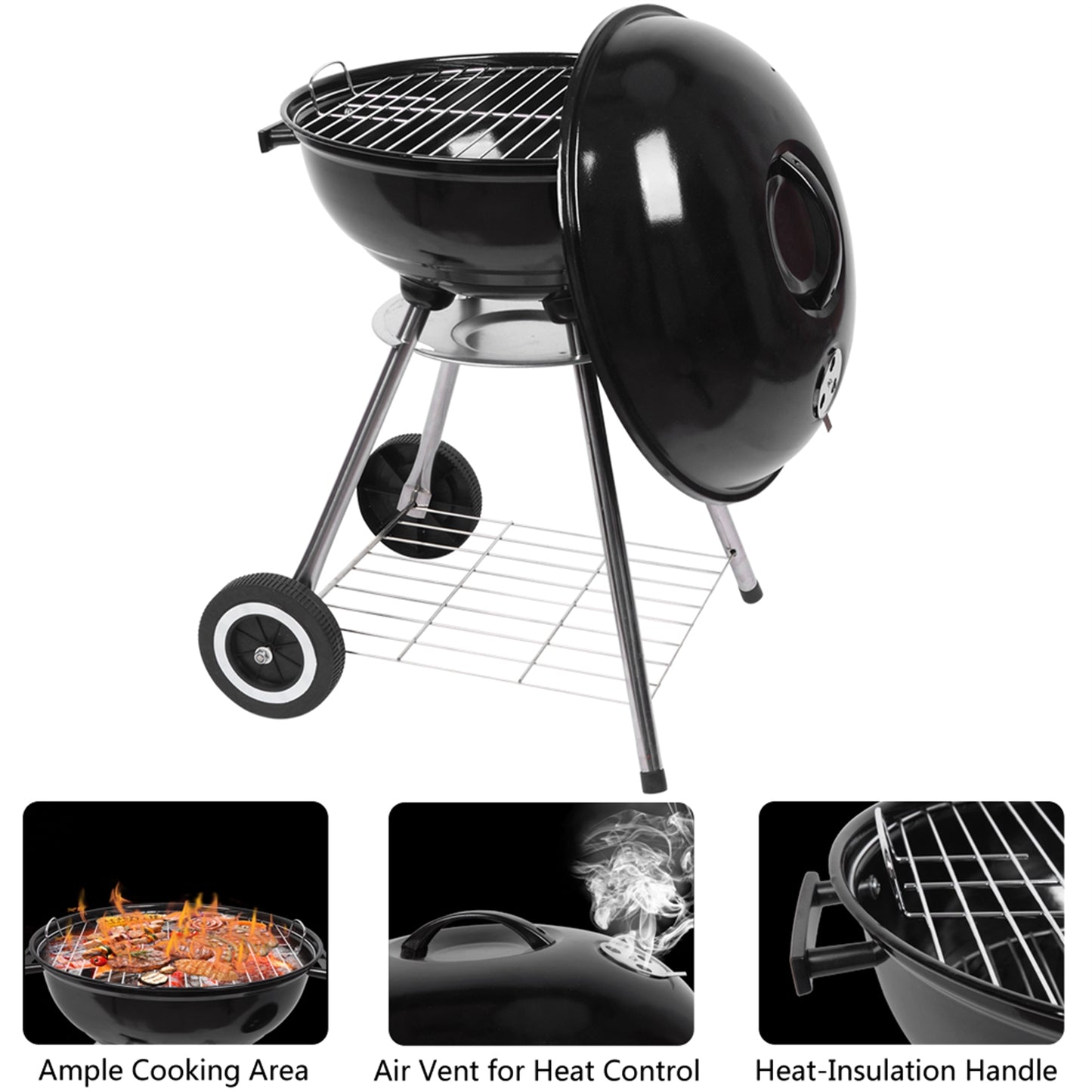 18 Inch Apple Charcoal Stove BBQ Grill For Outdoor Cooking - Craze Trends