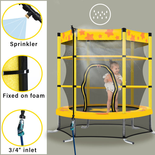 55 Inch Kids Trampoline with Safety Enclosure Net Outdoor Trampoline - Craze Trends