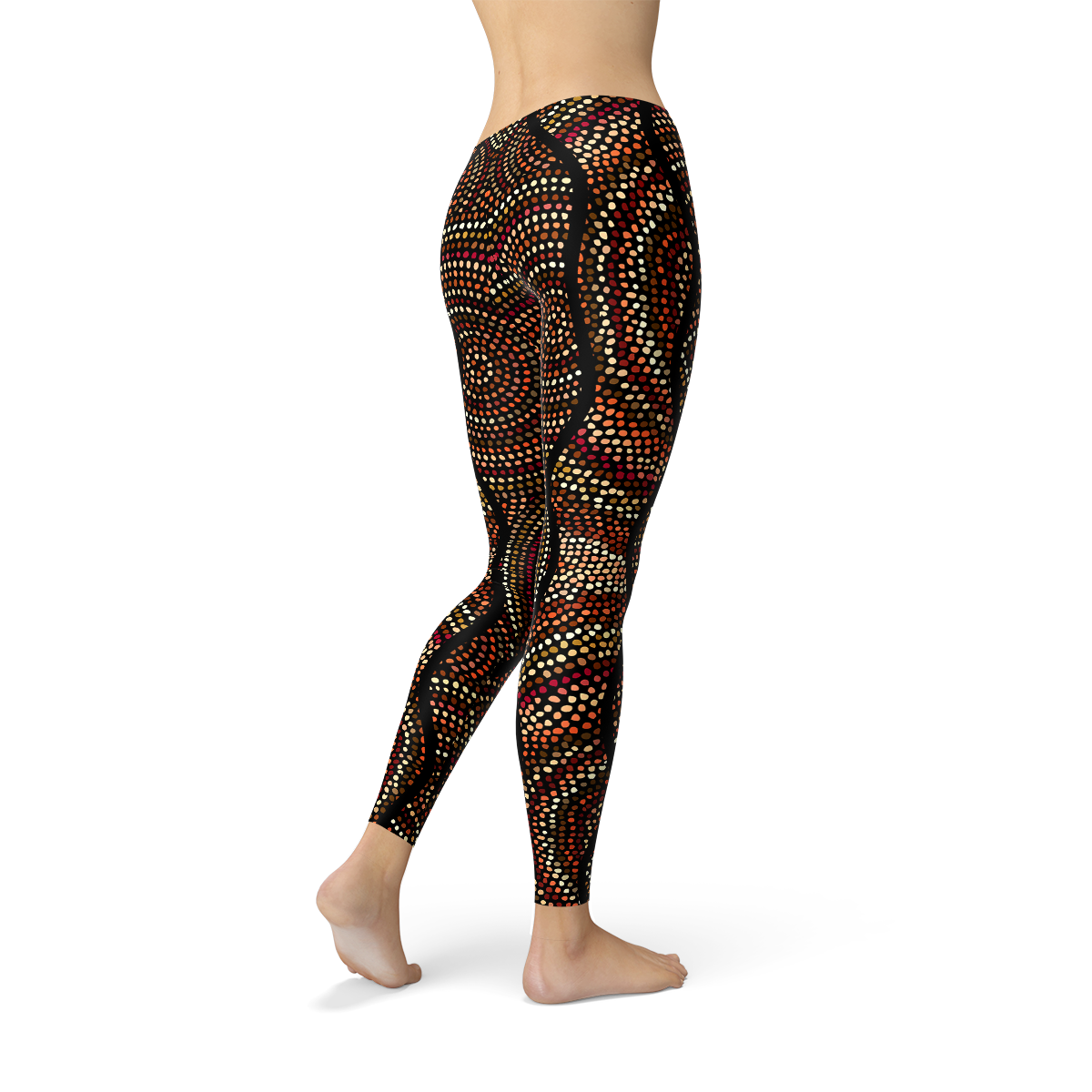 Womens Polka Dots Aboriginal Artwork Leggings (V2) - Craze Trends